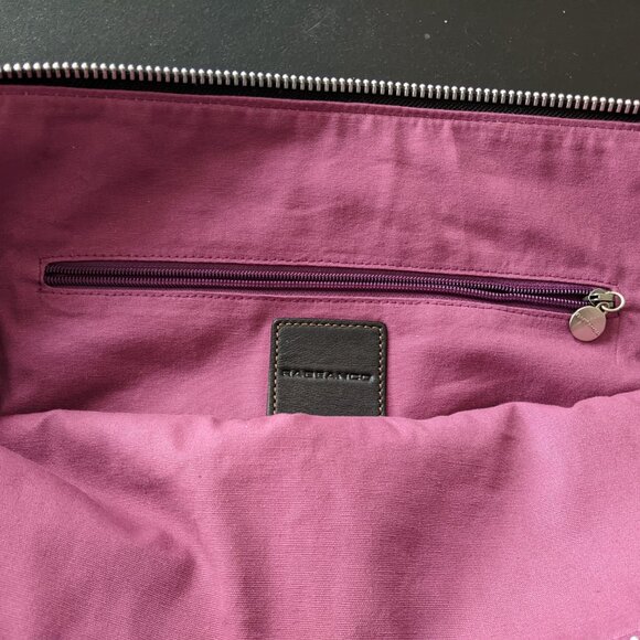 Genuine Leather Rabeanco Long Black Tote Bag Like New - Picture 9 of 10